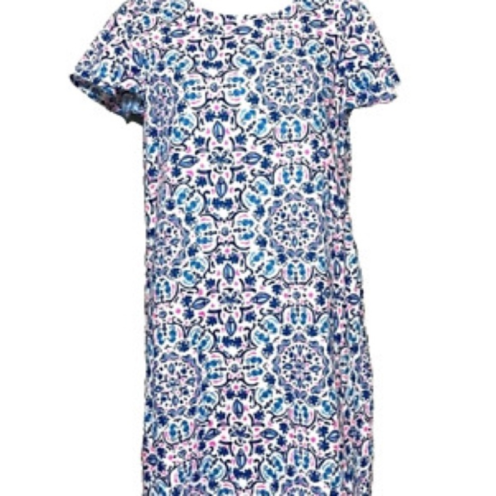 VINEYARD VINES Women's Seahorses, Shells Linen Blend Shift Dress size Large